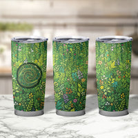 Polynesia Mother Nature Tumbler Cup Glowing Heart Spiral Tropical Vine Floral
