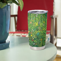 Polynesia Mother Nature Tumbler Cup Glowing Heart Spiral Tropical Vine Floral