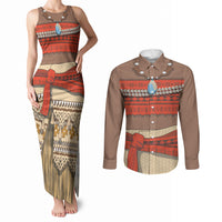 Polynesia Ocean Princess Inspired Cosplay Costume Couples Matching Tank Maxi Dress and Long Sleeve Button Shirt