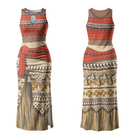 Polynesia Ocean Princess Inspired Cosplay Costume Couples Matching Tank Maxi Dress and Long Sleeve Button Shirt