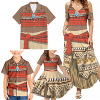 Polynesia Ocean Princess Inspired Cosplay Costume Family Matching Summer Maxi Dress and Hawaiian Shirt