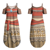 Polynesia Ocean Princess Inspired Cosplay Costume Family Matching Summer Maxi Dress and Hawaiian Shirt