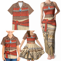 Polynesia Ocean Princess Inspired Cosplay Costume Family Matching Tank Maxi Dress and Hawaiian Shirt