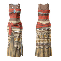 Polynesia Ocean Princess Inspired Cosplay Costume Family Matching Tank Maxi Dress and Hawaiian Shirt