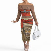 Polynesia Ocean Princess Inspired Cosplay Costume Off The Shoulder Long Sleeve Dress