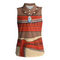Polynesia Ocean Princess Inspired Cosplay Costume Women Sleeveless Polo Shirt