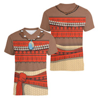 Polynesia Ocean Princess Inspired Cosplay Costume Women V-Neck T-Shirt