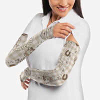 Hawaii Palaka Cowboy Arm Sleeves Shell Maile Lei With Western Patterns - Polynesian Pride