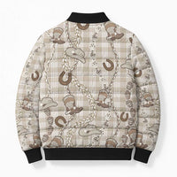 Hawaii Palaka Cowboy Bomber Puffer Jacket Shell Maile Lei With Western Patterns - Polynesian Pride