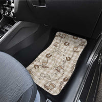 Hawaii Palaka Cowboy Car Mats Shell Maile Lei With Western Patterns - Polynesian Pride