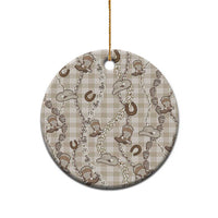 Hawaii Palaka Cowboy Ceramic Ornament Shell Maile Lei With Western Patterns - Polynesian Pride