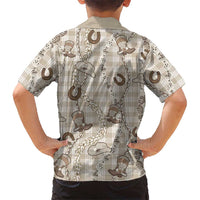 Hawaii Palaka Cowboy Family Matching Mermaid Dress and Hawaiian Shirt Shell Maile Lei With Western Patterns - Polynesian Pride
