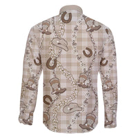 Hawaii Palaka Cowboy Family Matching Off The Shoulder Long Sleeve Dress and Hawaiian Shirt Shell Maile Lei With Western Patterns - Polynesian Pride