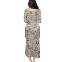 Hawaii Palaka Cowboy Family Matching Puletasi and Hawaiian Shirt Shell Maile Lei With Western Patterns DT05 - Polynesian Pride