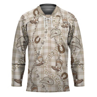 Hawaii Palaka Cowboy Hockey Jersey Shell Maile Lei With Western Patterns - Polynesian Pride