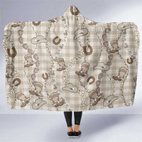 Hawaii Palaka Cowboy Hooded Blanket Shell Maile Lei With Western Patterns - Polynesian Pride