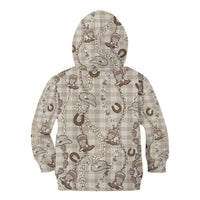 Hawaii Palaka Cowboy Kid Hoodie Shell Maile Lei With Western Patterns - Polynesian Pride