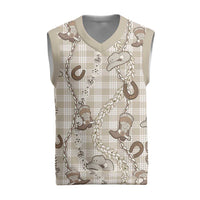 Hawaii Palaka Cowboy Christmas Knitted V-Neck Vest Shell Maile Lei With Western Patterns - Polynesian Pride