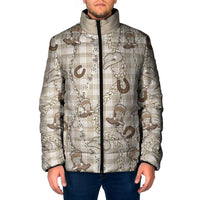 Hawaii Palaka Cowboy Padded Jacket Shell Maile Lei With Western Patterns - Polynesian Pride
