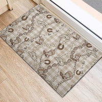 Hawaii Palaka Cowboy Rubber Doormat Shell Maile Lei With Western Patterns - Polynesian Pride