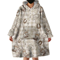 Hawaii Palaka Cowboy Wearable Blanket Hoodie Shell Maile Lei With Western Patterns - Polynesian Pride