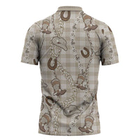 Hawaii Palaka Cowboy Zipper Polo Shirt Shell Maile Lei With Western Patterns - Polynesian Pride