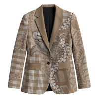 Beige Hawaii Palaka Cowboy Turtle Blazer Hawaiian Paniolo Puakenikeni Maile Lei - Polynesian Pride