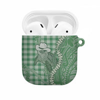 Green Hawaii Palaka Cowboy Turtle AirPods Case Hawaiian Paniolo Puakenikeni Maile Lei - Polynesian Pride
