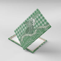 Green Hawaii Palaka Cowboy Turtle Canvas Wall Art Hawaiian Paniolo Puakenikeni Maile Lei - Polynesian Pride