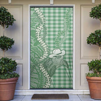 Green Hawaii Palaka Cowboy Turtle Door Cover Hawaiian Paniolo Puakenikeni Maile Lei - Polynesian Pride