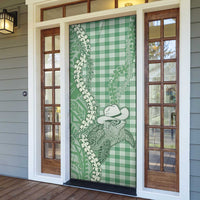 Green Hawaii Palaka Cowboy Turtle Door Cover Hawaiian Paniolo Puakenikeni Maile Lei - Polynesian Pride