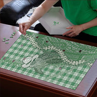 Green Hawaii Palaka Cowboy Turtle Puzzle Hawaiian Paniolo Puakenikeni Maile Lei - Polynesian Pride