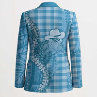 Blue Hawaii Palaka Cowboy Turtle Blazer Hawaiian Paniolo Puakenikeni Maile Lei - Polynesian Pride