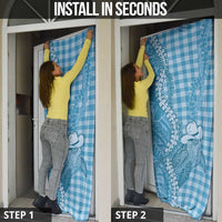 Blue Hawaii Palaka Cowboy Turtle Door Cover Hawaiian Paniolo Puakenikeni Maile Lei - Polynesian Pride