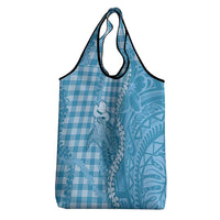 Blue Hawaii Palaka Cowboy Turtle Grocery Bag Hawaiian Paniolo Puakenikeni Maile Lei - Polynesian Pride