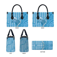 Blue Hawaii Palaka Cowboy Turtle Leather Bag Hawaiian Paniolo Puakenikeni Maile Lei - Polynesian Pride