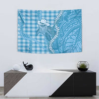 Blue Hawaii Palaka Cowboy Turtle Tapestry Hawaiian Paniolo Puakenikeni Maile Lei - Polynesian Pride