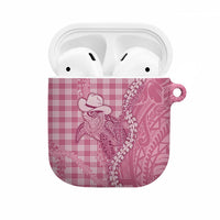 Pink Hawaii Palaka Cowboy Turtle AirPods Case Hawaiian Paniolo Puakenikeni Maile Lei - Polynesian Pride