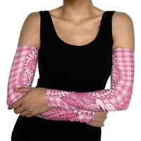 Pink Hawaii Palaka Cowboy Turtle Arm Sleeves Hawaiian Paniolo Puakenikeni Maile Lei - Polynesian Pride