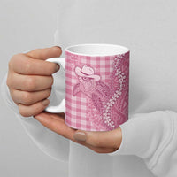 Pink Hawaii Palaka Cowboy Turtle Ceramic Mug Hawaiian Paniolo Puakenikeni Maile Lei - Polynesian Pride
