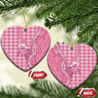 Pink Hawaii Palaka Cowboy Turtle Ceramic Ornament Hawaiian Paniolo Puakenikeni Maile Lei - Polynesian Pride