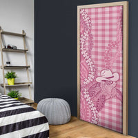Pink Hawaii Palaka Cowboy Turtle Door Cover Hawaiian Paniolo Puakenikeni Maile Lei - Polynesian Pride