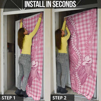 Pink Hawaii Palaka Cowboy Turtle Door Cover Hawaiian Paniolo Puakenikeni Maile Lei - Polynesian Pride