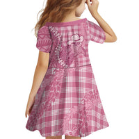 Pink Hawaii Palaka Cowboy Turtle Family Matching Short Sleeve Bodycon Dress and Hawaiian Shirt Hawaiian Paniolo Puakenikeni Maile Lei - Polynesian Pride