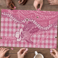 Pink Hawaii Palaka Cowboy Turtle Puzzle Hawaiian Paniolo Puakenikeni Maile Lei - Polynesian Pride