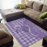 Purple Hawaii Palaka Cowboy Turtle Area Rug Hawaiian Paniolo Puakenikeni Maile Lei - Polynesian Pride
