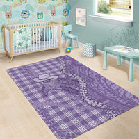 Purple Hawaii Palaka Cowboy Turtle Area Rug Hawaiian Paniolo Puakenikeni Maile Lei - Polynesian Pride