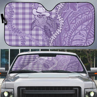 Purple Hawaii Palaka Cowboy Turtle Auto Sun Shade Hawaiian Paniolo Puakenikeni Maile Lei - Polynesian Pride