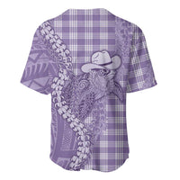 Purple Hawaii Palaka Cowboy Turtle Baseball Jersey Hawaiian Paniolo Puakenikeni Maile Lei - Polynesian Pride