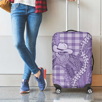 Purple Hawaii Palaka Cowboy Turtle Luggage Cover Hawaiian Paniolo Puakenikeni Maile Lei - Polynesian Pride